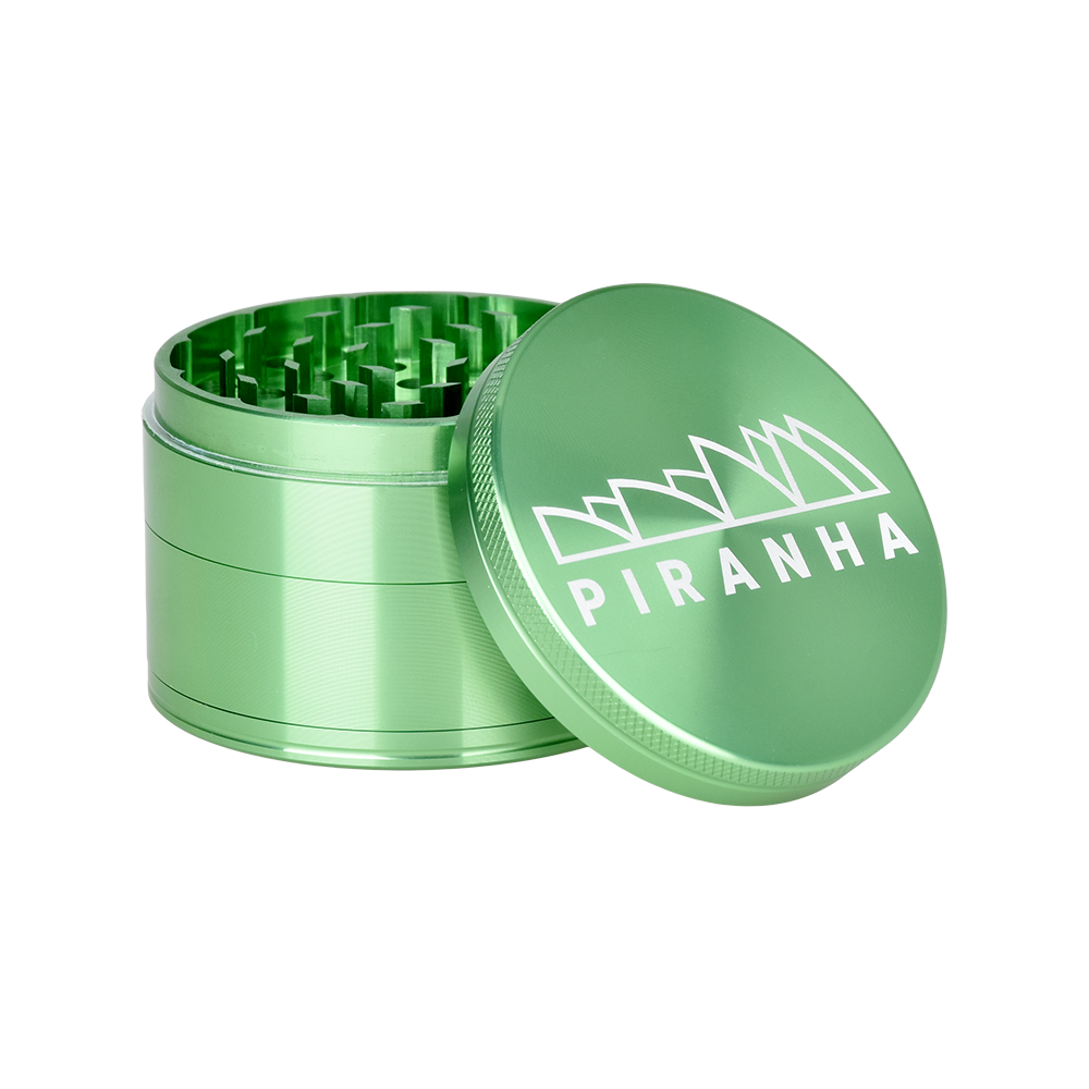 Piranha Aluminum Grinder | 4pc | 2.5" | Green