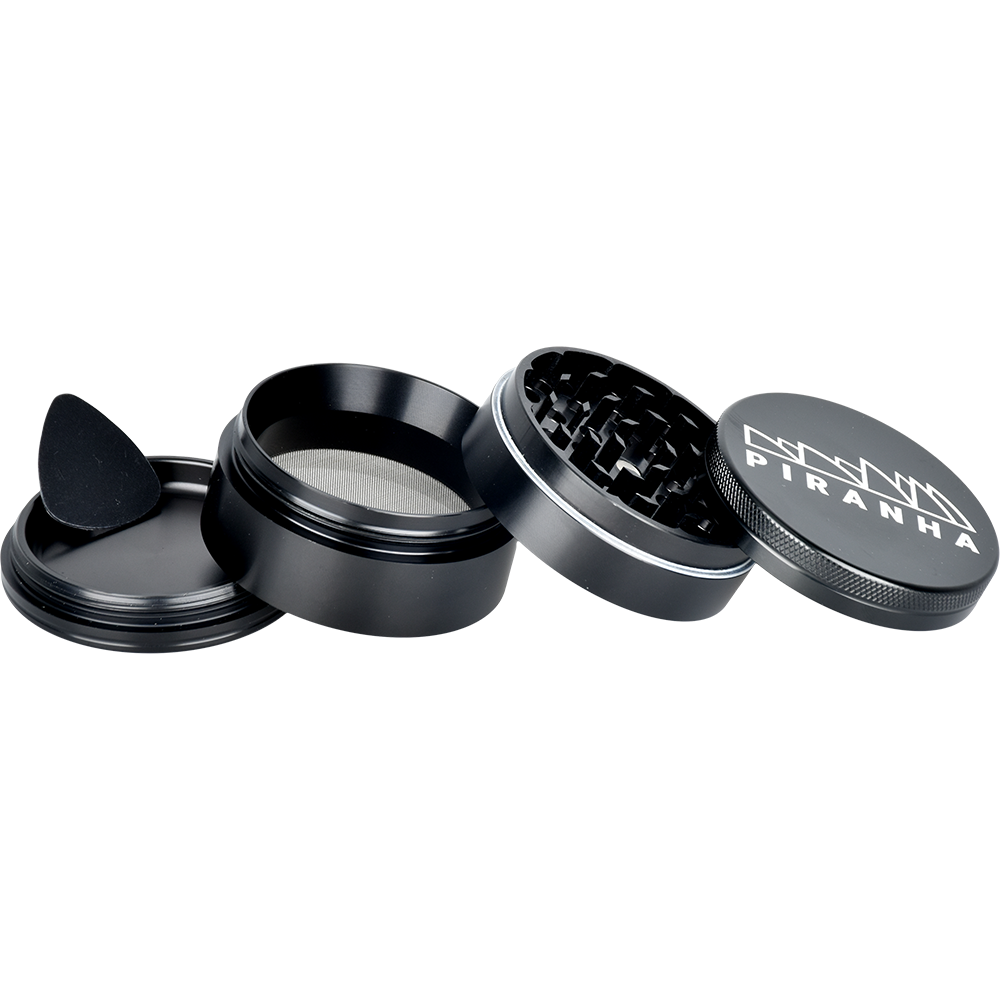 Piranha Aluminum Grinder | 4pc | 2.5" | Pieces Spread
