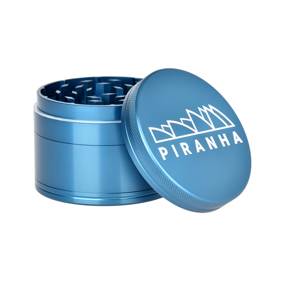 Piranha Aluminum Grinder | 4pc | 3" | Blue