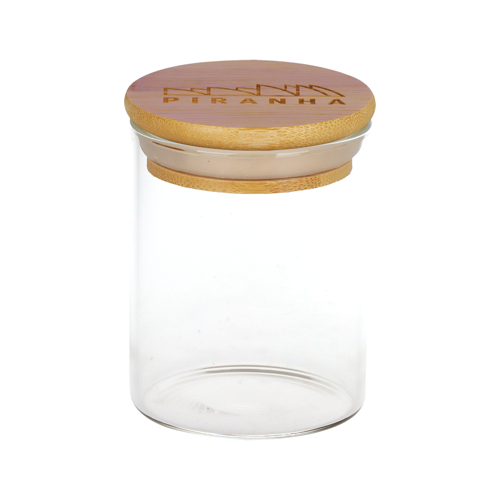 Piranha Bamboo Lid Stash Jar | Small Size | Closed View