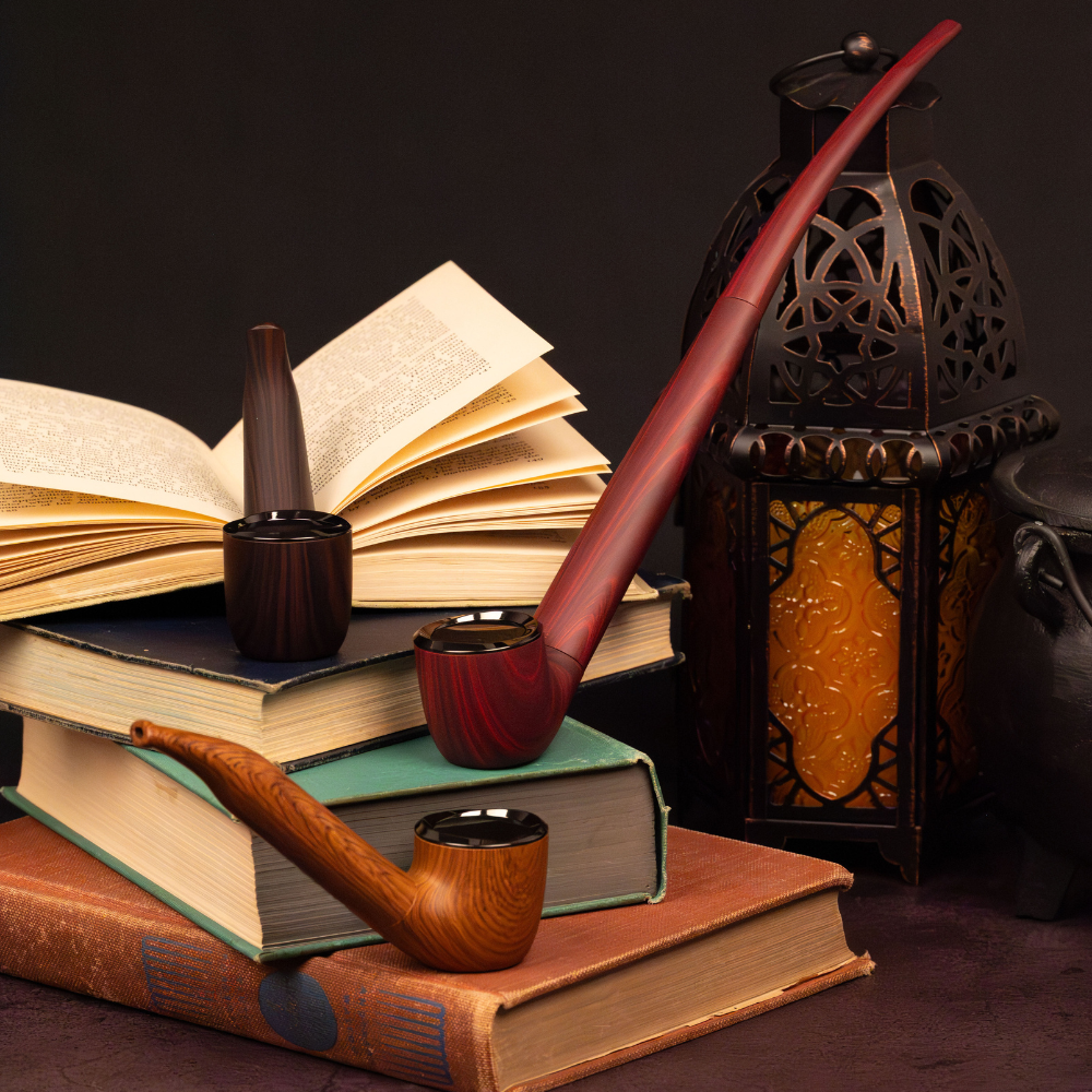 Pulsar 510 DL Wizard Pipe Auto-Draw Vape | Lifestyle | Faux Wood Grain & Interchangeable Stems