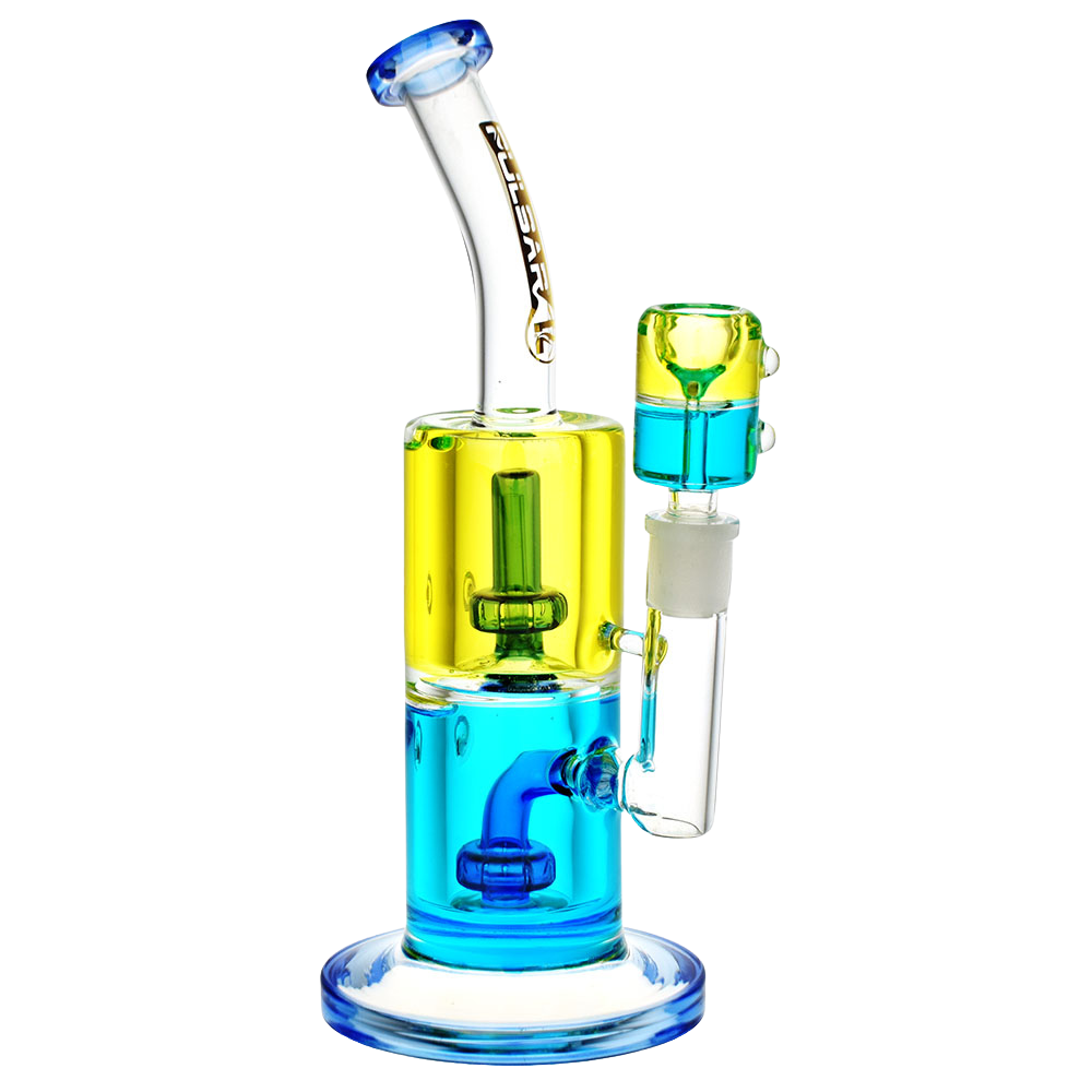 Pulsar Bicolor Glycerin Chugger Bong | Yellow Blue