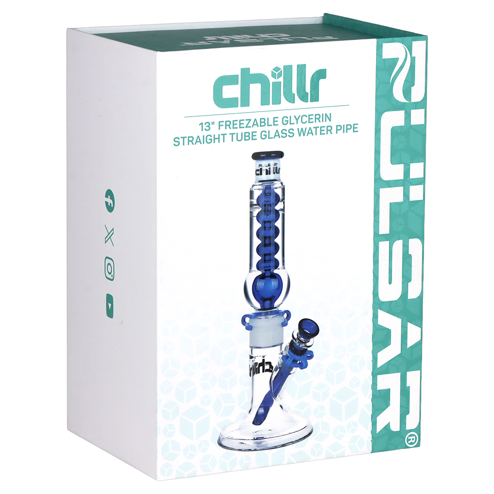 Pulsar Chillr Glycerin Straight Tube Bong | Packaging Front View