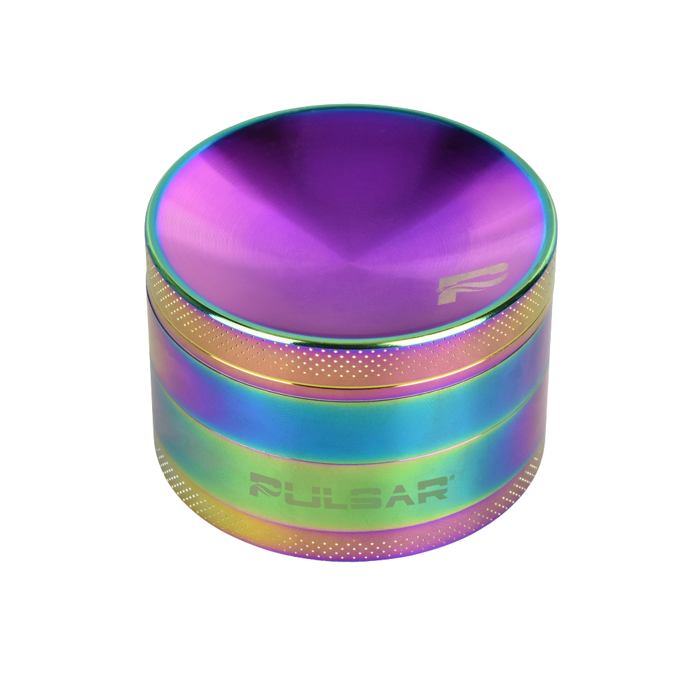 Pulsar Concave Rainbow Anodized Grinder | Top View