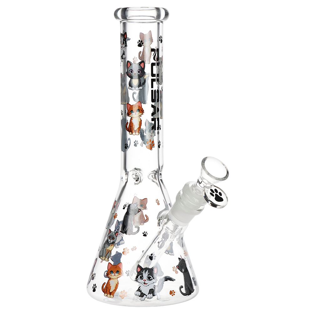 Pulsar Cute Kitties Beaker Bong | Front View