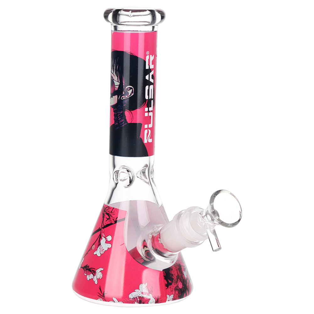 Pulsar Design Series Smoker's Kit | Sakura Skulls | Beaker Bong Front View