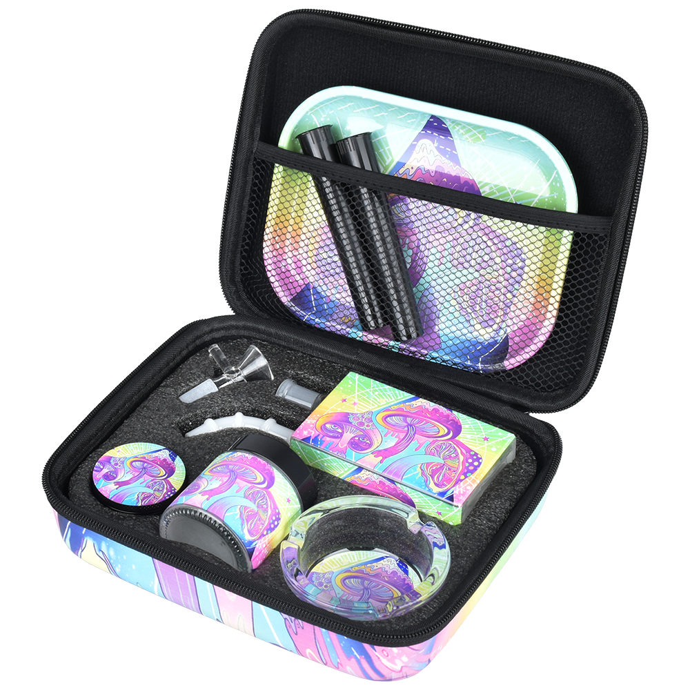 Pulsar Design Series Smoker's Travel Kit | Melting Shrooms | Carry Case Open View