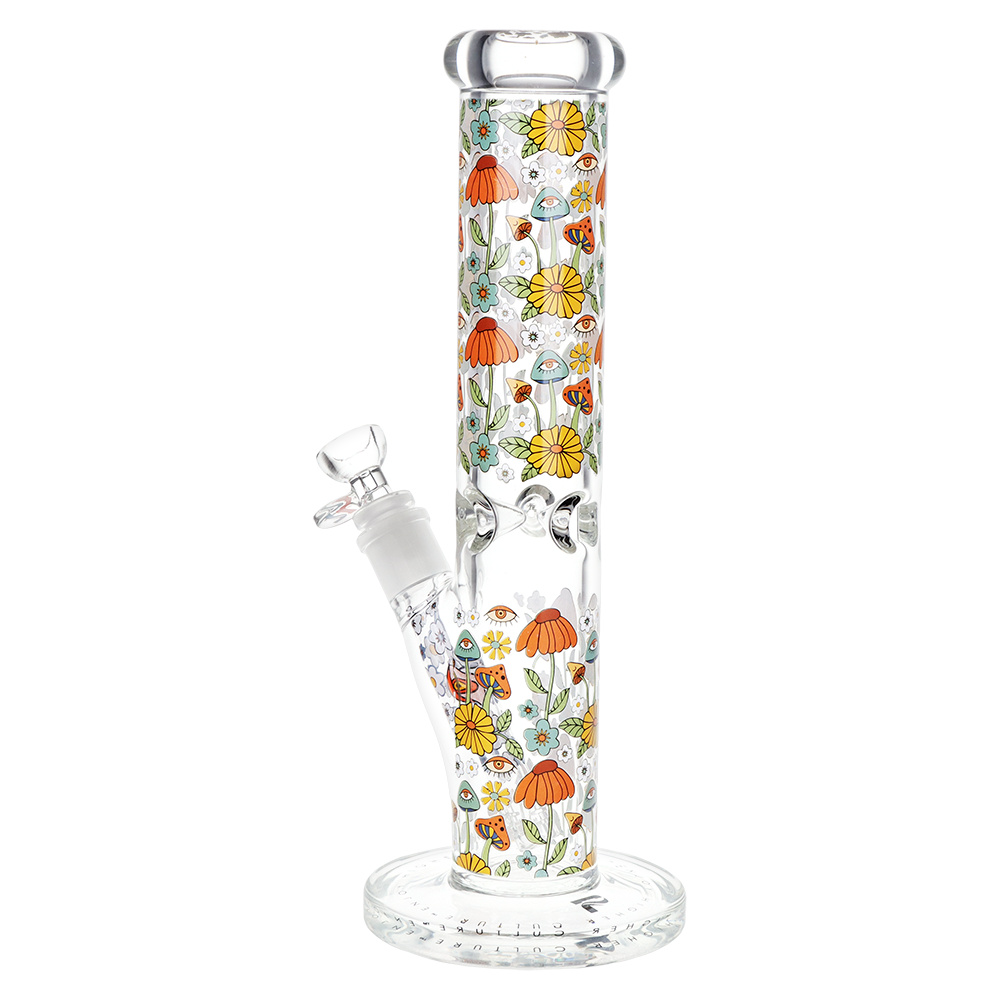 Pulsar Design Series Straight Tube Bong | Flower Vision | Back View