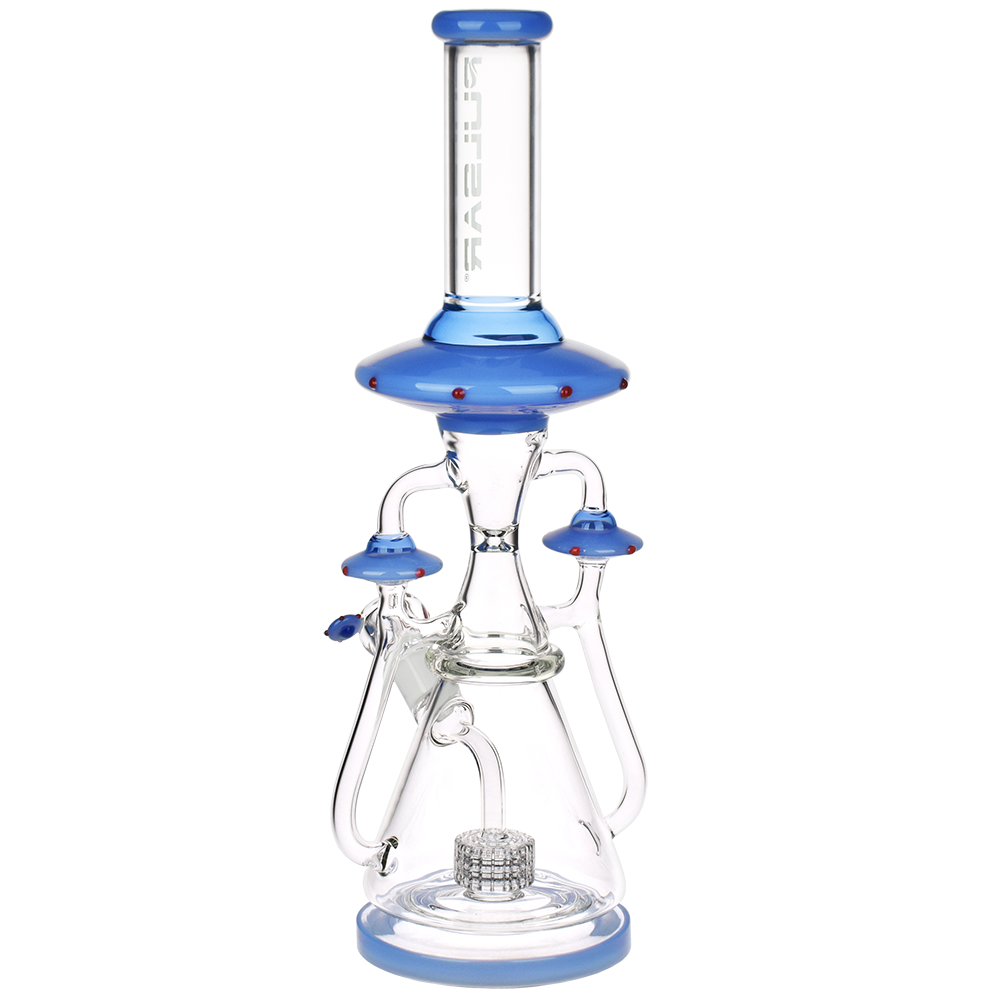 Pulsar Far-Out Visitors Recycler Bong | Blue | Back View