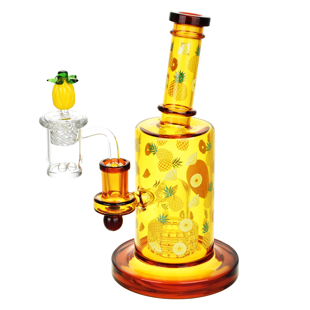 Pulsar Fruit Series Wax Pipe Duo | Pineapple Express | Dab Rig | Front View