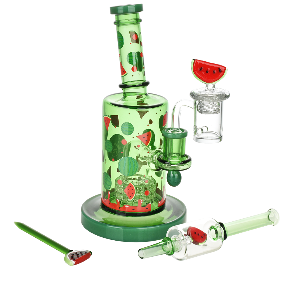 Watermelon Zkittles Dab Rig & Straw Duo | Pulsar Glass Fruit