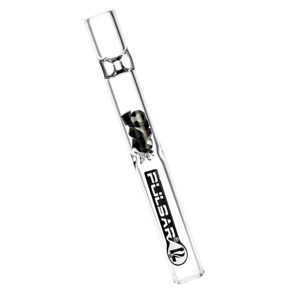 Pulsar Gem Filter Glass Chillum Set | Black