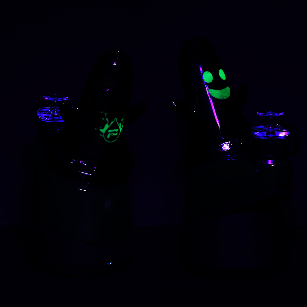 Pulsar Giddy Ghost Rig for Puffco Peak Series | Glow In The Dark Accents | Front & Back
