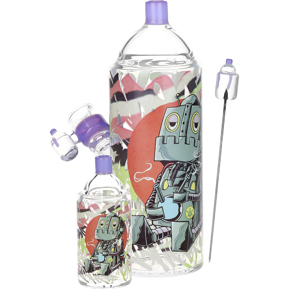 Pulsar Graffiti Series Spray Paint Herb Pipe Duo | DopeBot Design | Full Set