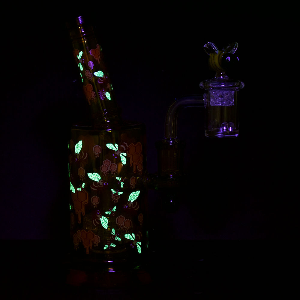 Pulsar Greatest Hits Series Wax Pipe Duo | Beez | Dab Rig Glow In The Dark Accents