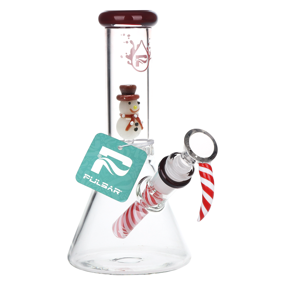 Pulsar Happy Snowman Beaker Bong | Front View
