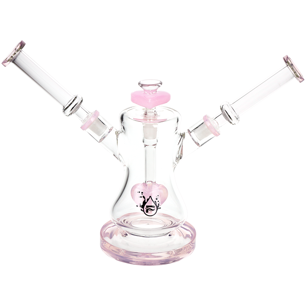 Pulsar Heart Hookup Dual Neck Bong | Opaque Pink