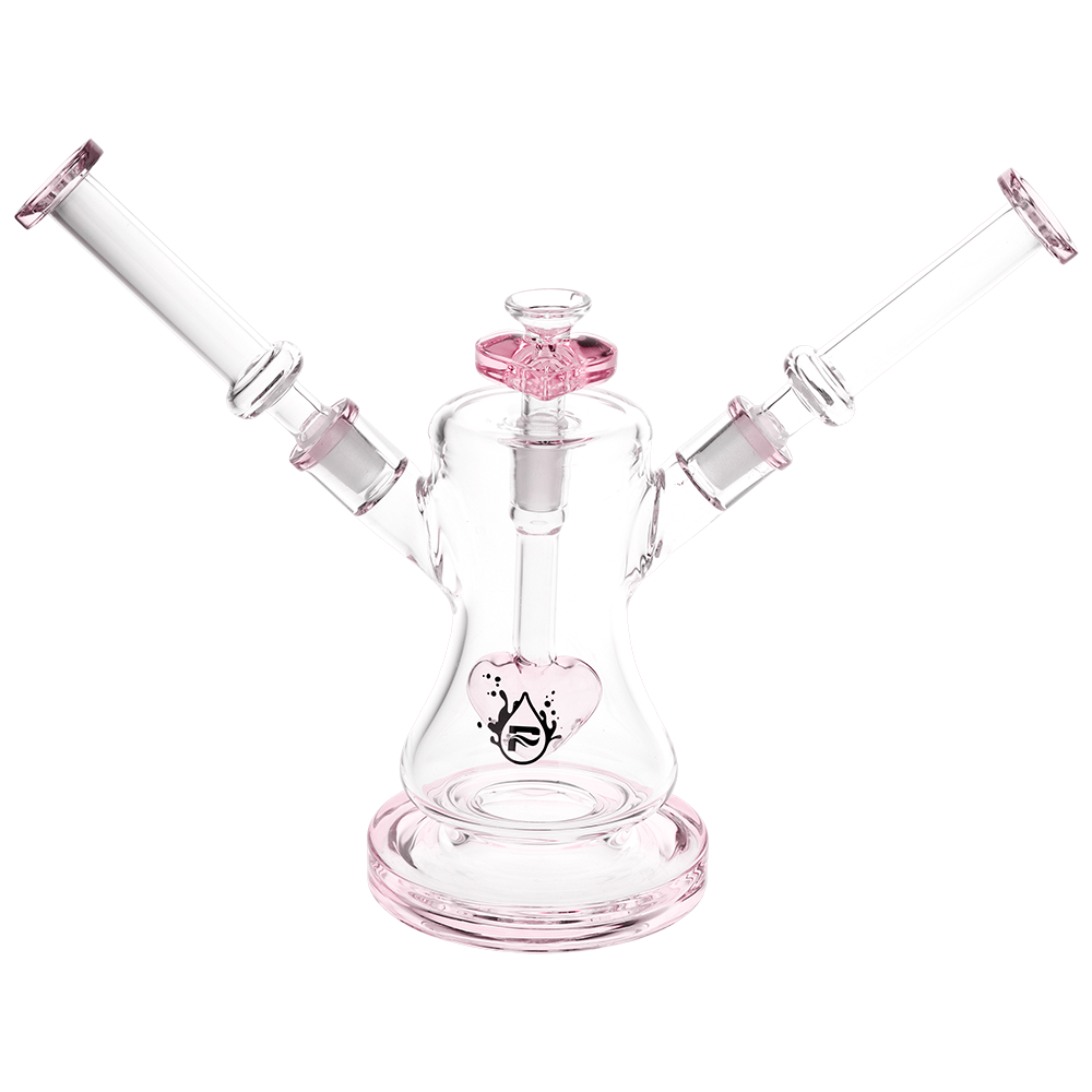 Pulsar Heart Hookup Dual Neck Bong | Transparent Pink