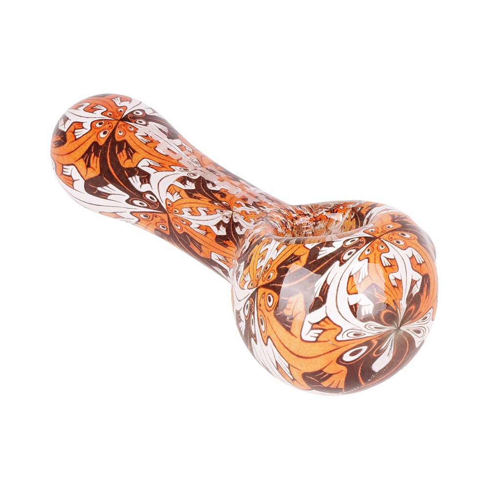 Pulsar Inside Print Spoon Pipe | Interlocking Lizards | Bowl Front View