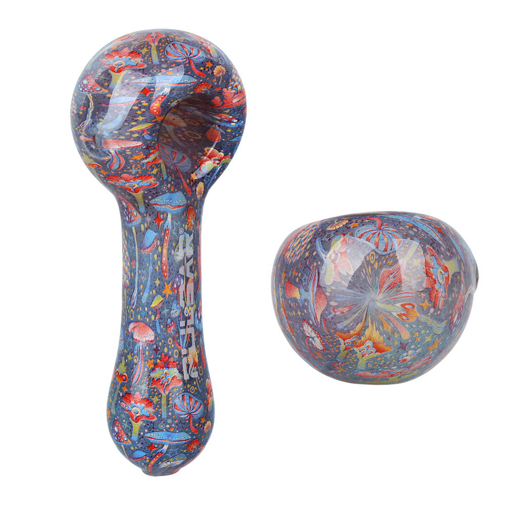 Pulsar Inside Print Spoon Pipe | Neon Shrooms