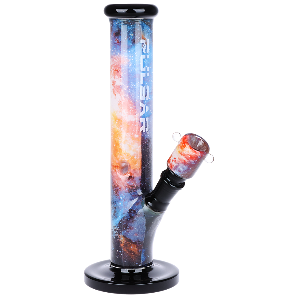 Pulsar Inside Print Straight Tube Bong | Nebular | Front View