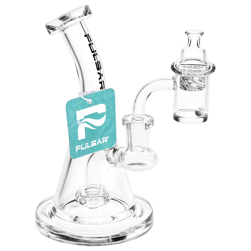 Pulsar Laid Back Dab Rig Set Travel Kit | Front View with Tag