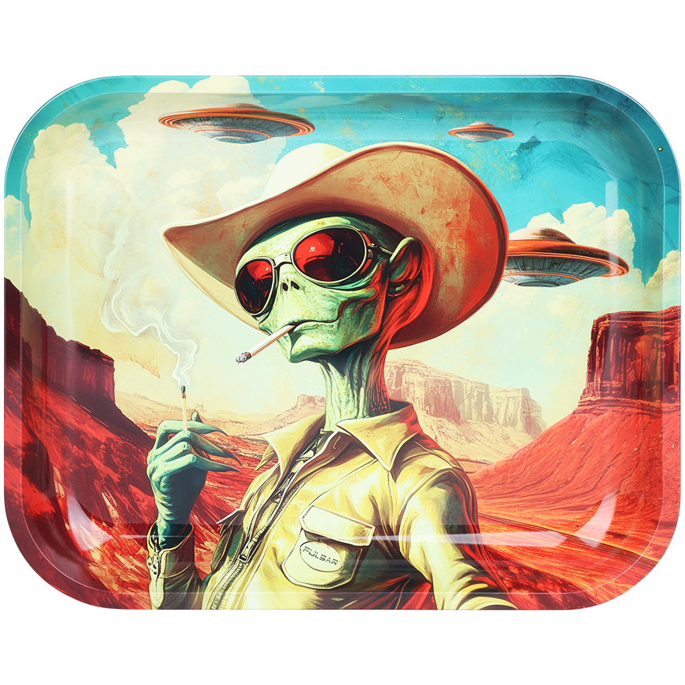 Pulsar Large Metal Rolling Tray | Cowboy Alien