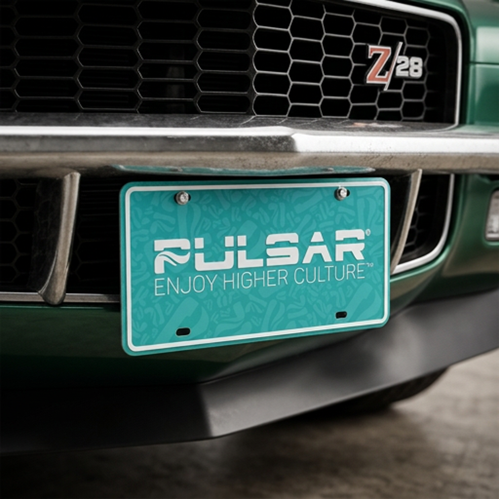 Pulsar Logo Camo License Plate Tin Sign