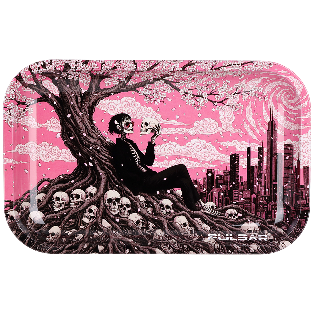 Pulsar Metal Rolling Tray | Sakura Skulled
