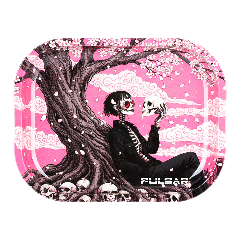 Pulsar Mini Metal Rolling Tray | Sakura Skulled