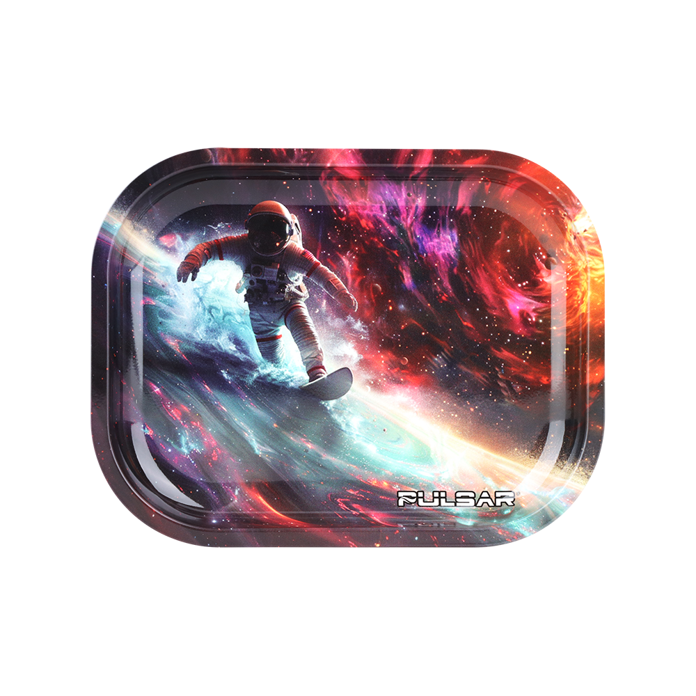 Pulsar Mini Metal Rolling Tray | Astro Surfer | Front View