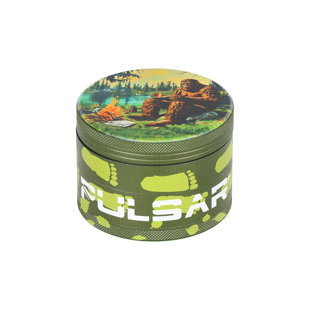 Pulsar Side Art Design Series Grinder | Bigfoot Camp | Solid Top
