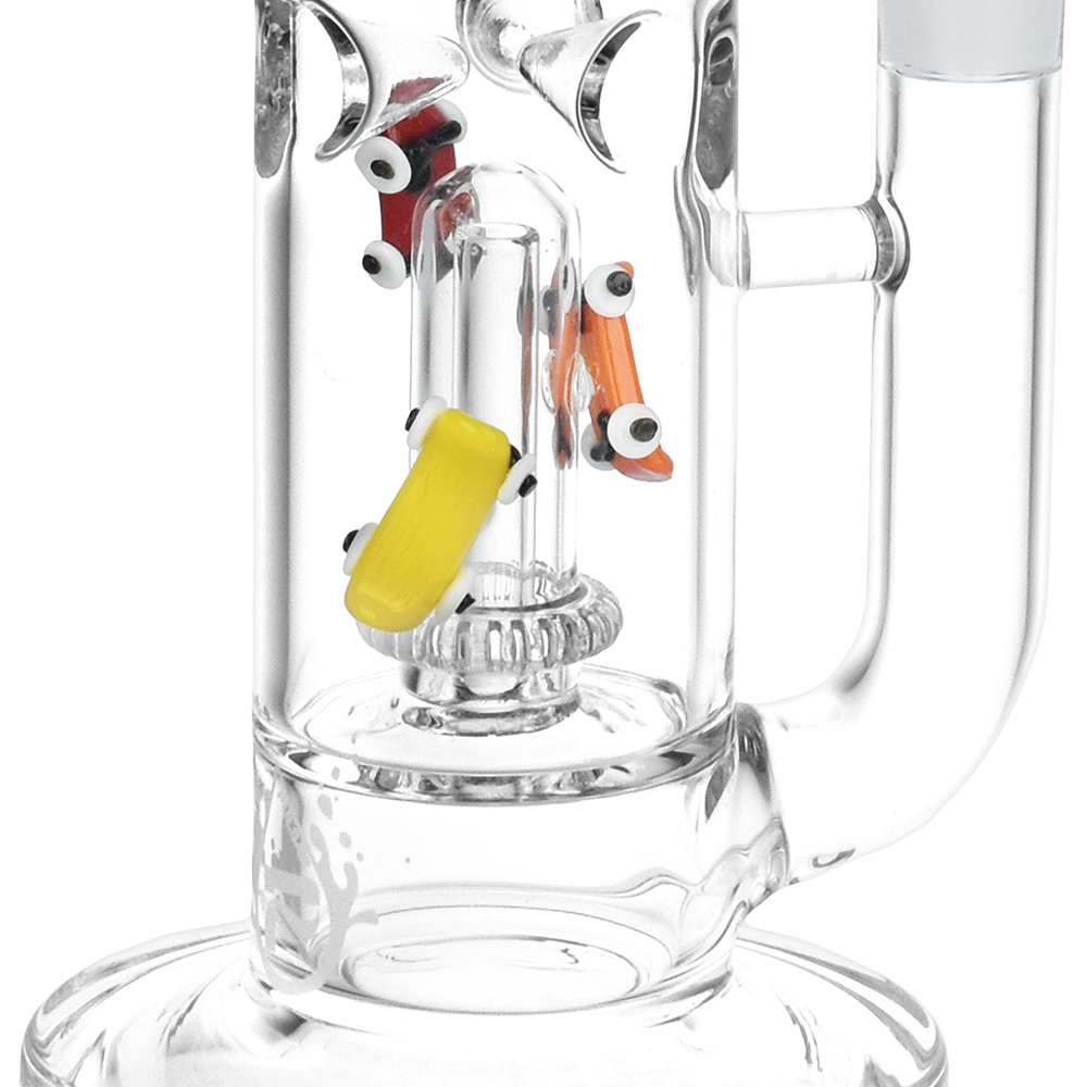 Pulsar Skateboard Bonanza Straight Tube Bong | UFO Percolator Close Up View