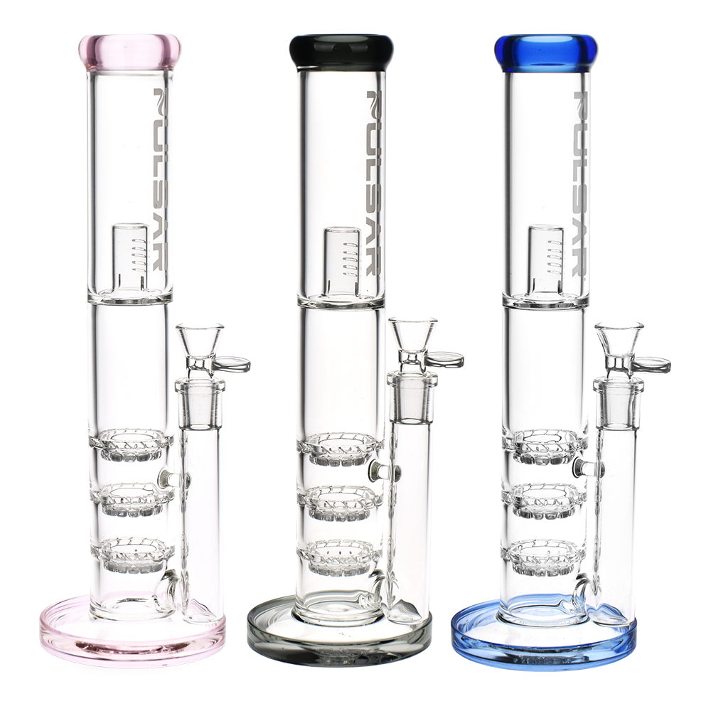 Pulsar Triple Turbine Perc Straight Tube Bong | Group