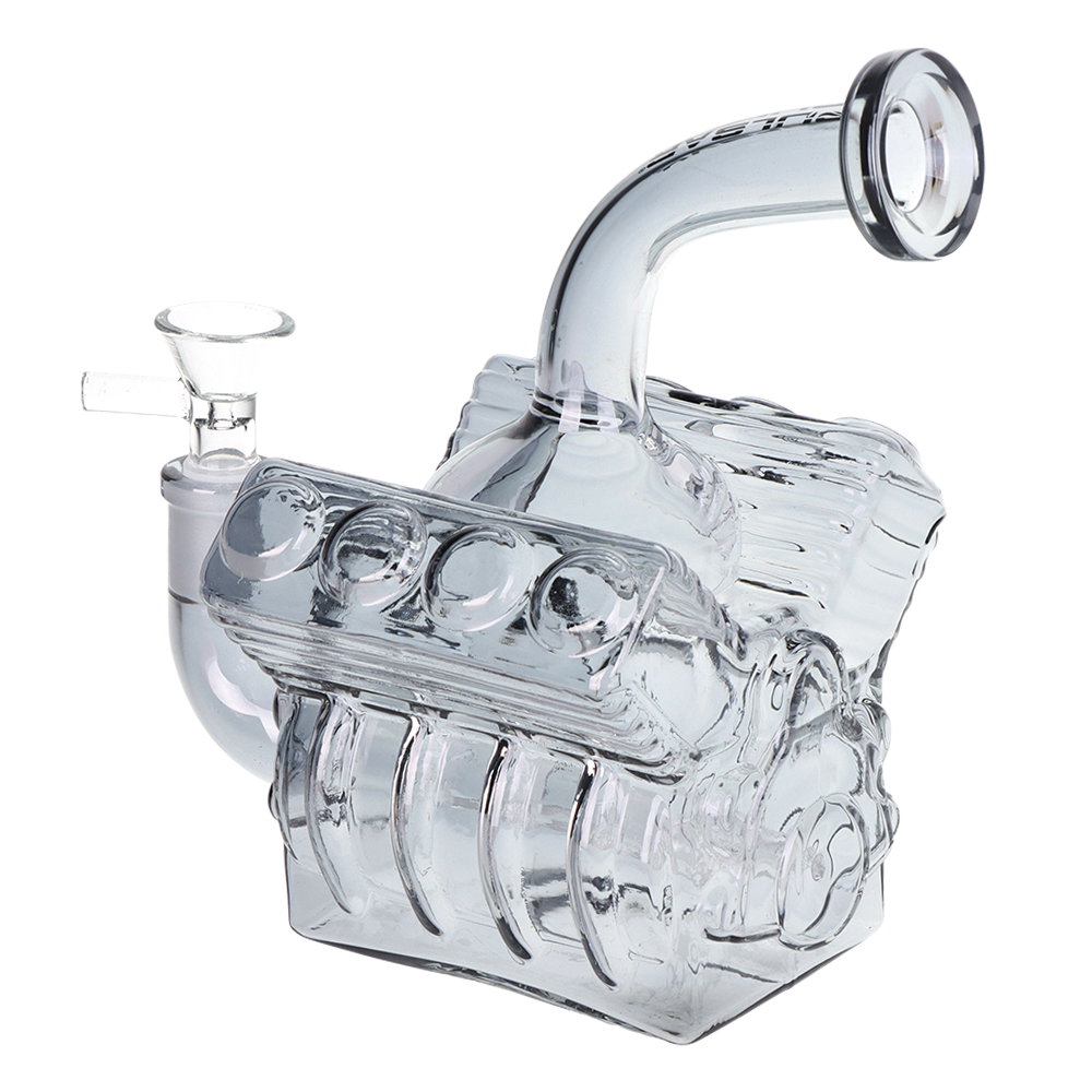 Pulsar V8 Engine Electroplated Bong | Back View