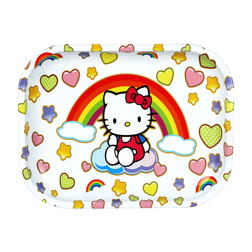 Rainbow Kitty Metal Rolling Tray | Top View