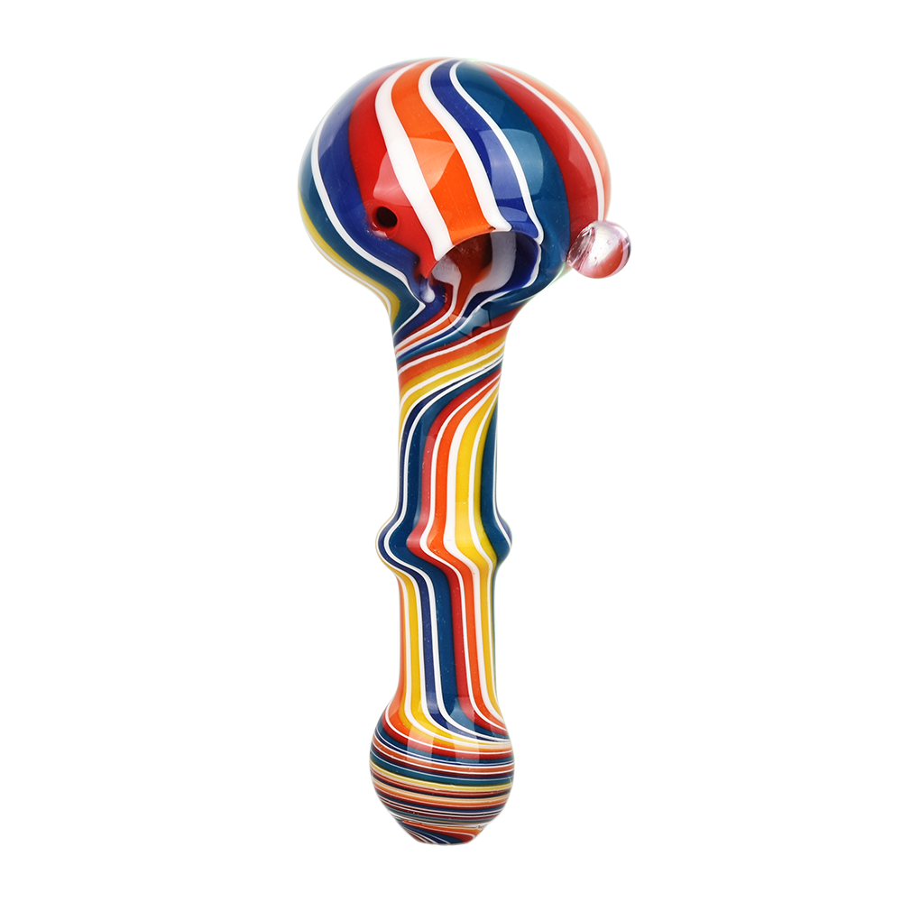 Rainbow Stripes Spoon Pipe | Top View