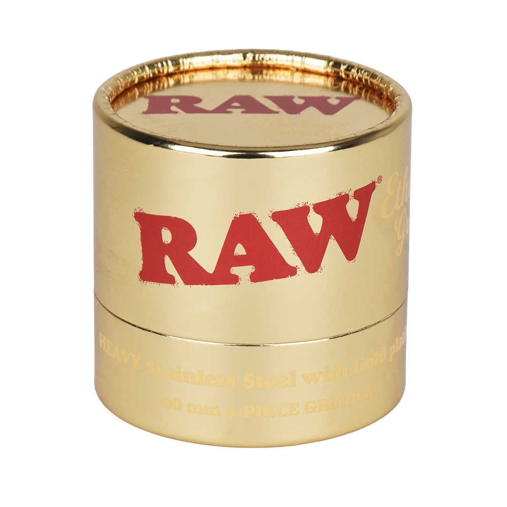 RAW Ethereal Gold-Plated Stainless Steel Grinder | 4pc | 2.25" | Gift Box
