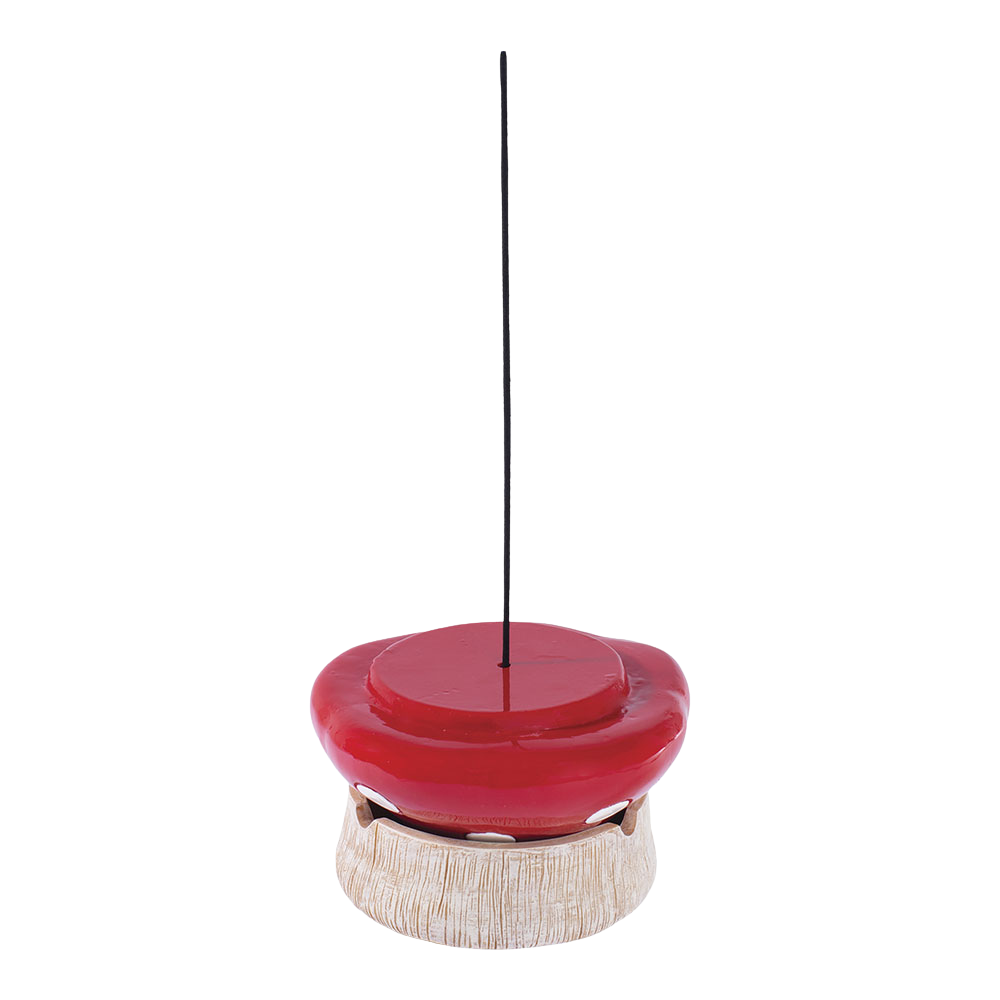 2-in-1 Red Mushroom Covered Ashtray | Incense Burner
