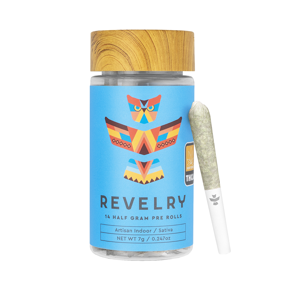Revelry Premium Indoor THCA Pre-Rolls | Sativa | 14 Piece Jar