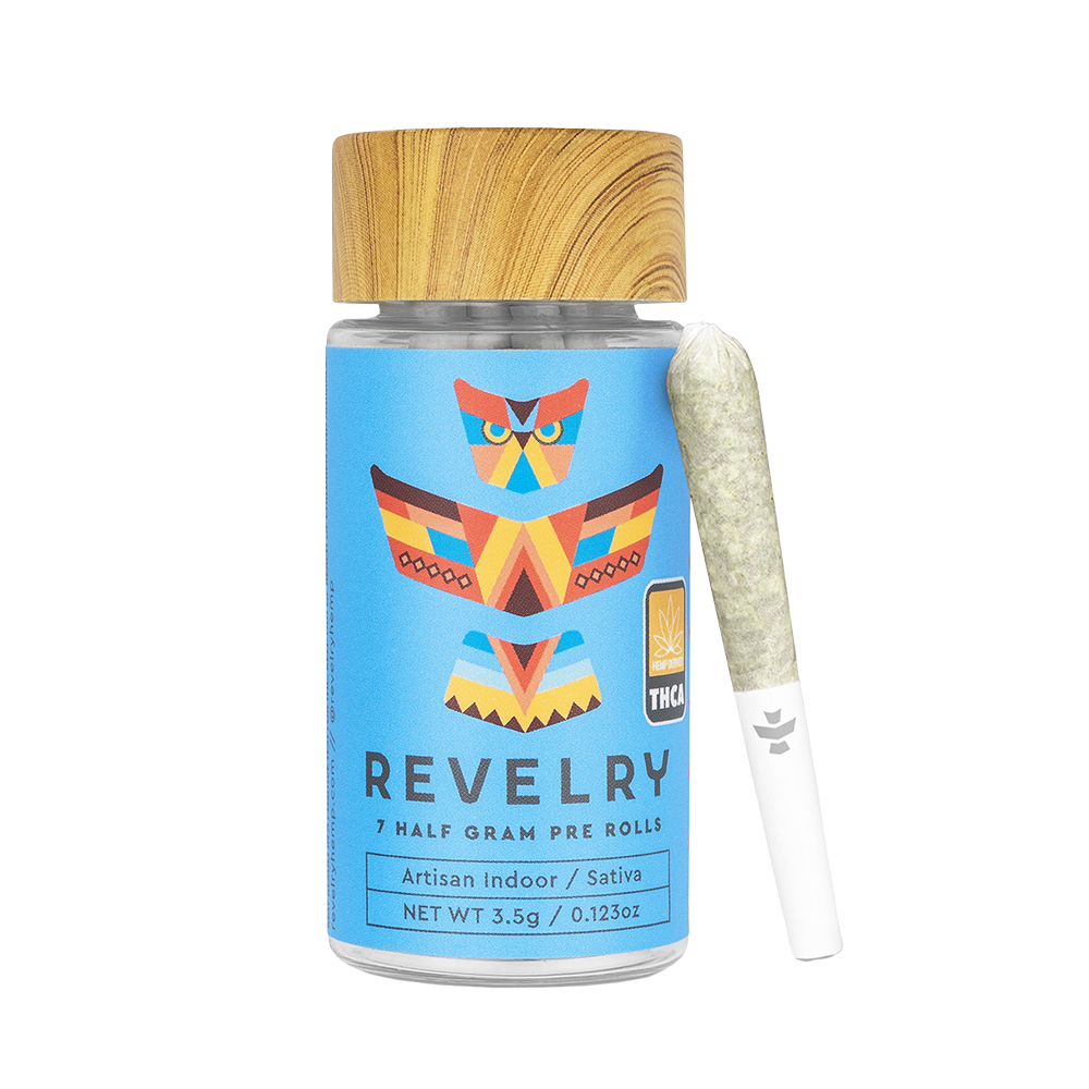 Revelry Premium Indoor THCA Pre-Rolls | Sativa | 7 Piece Jar