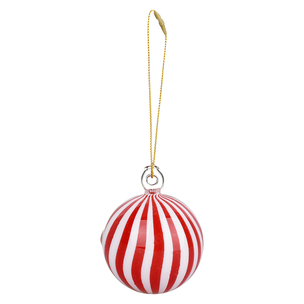 Santa's Secret Hangable Ornament Hand Pipe | Peppermint Ball | Front View