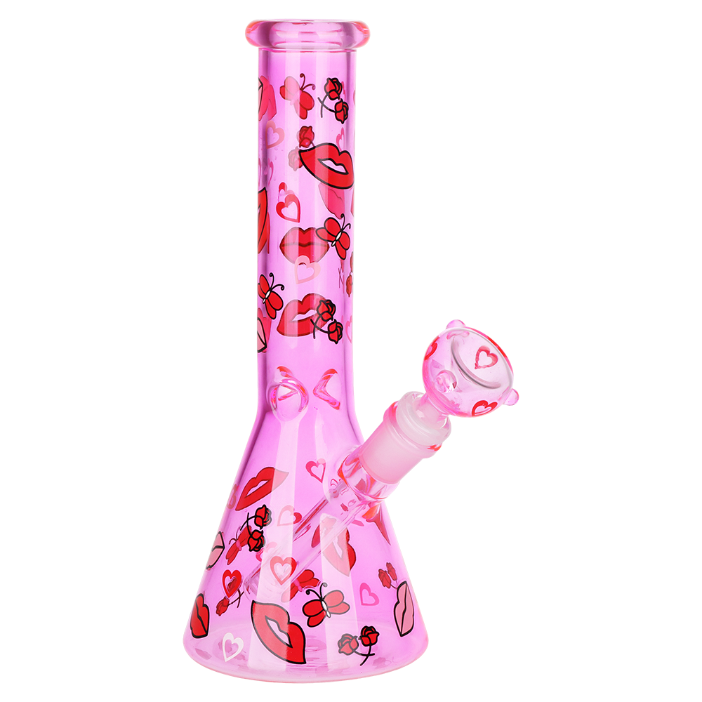 SeshGear Hearts Aflutter Beaker Bong | Front View
