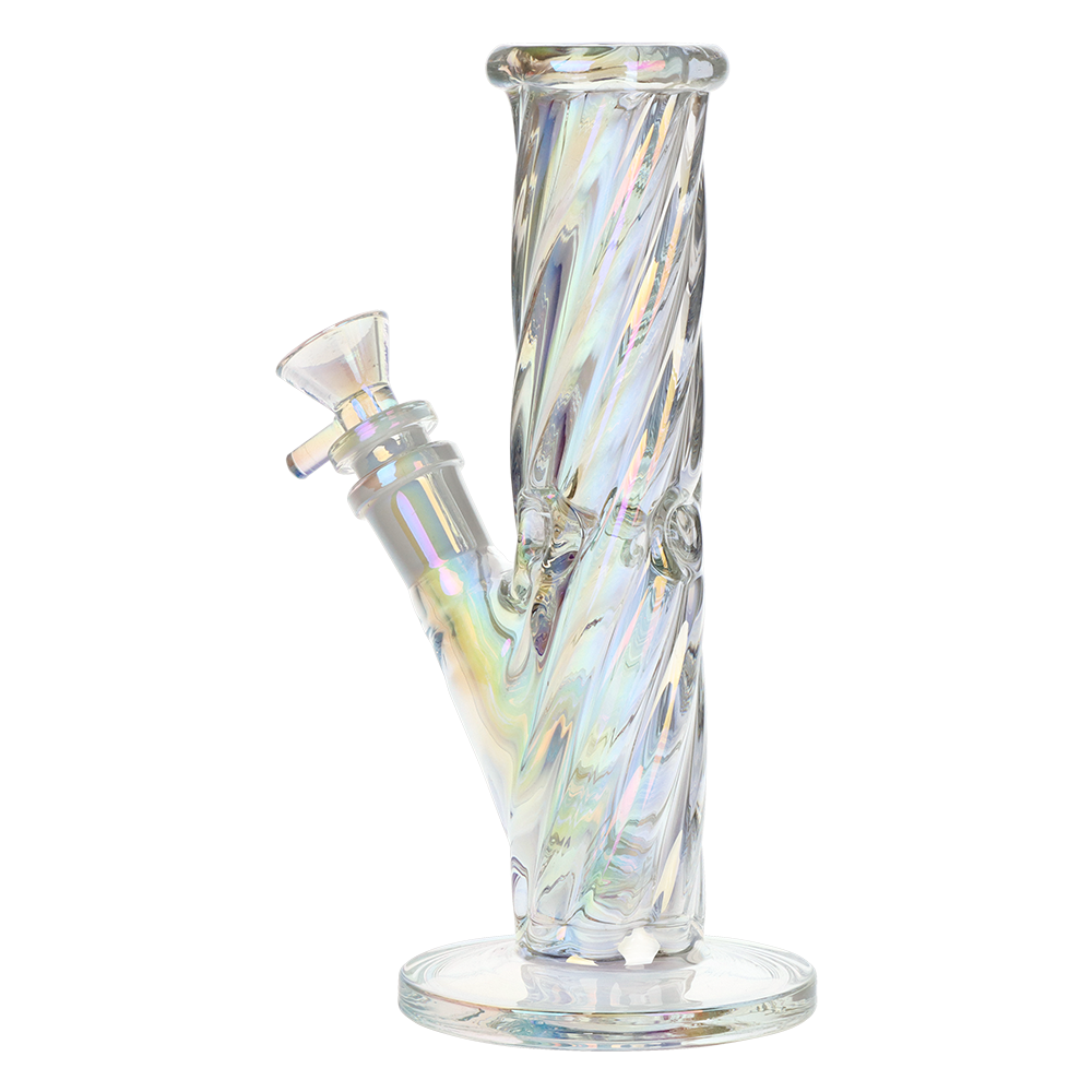 SeshGear Iridescent Twist Straight Tube Bong | Small Size | Back View