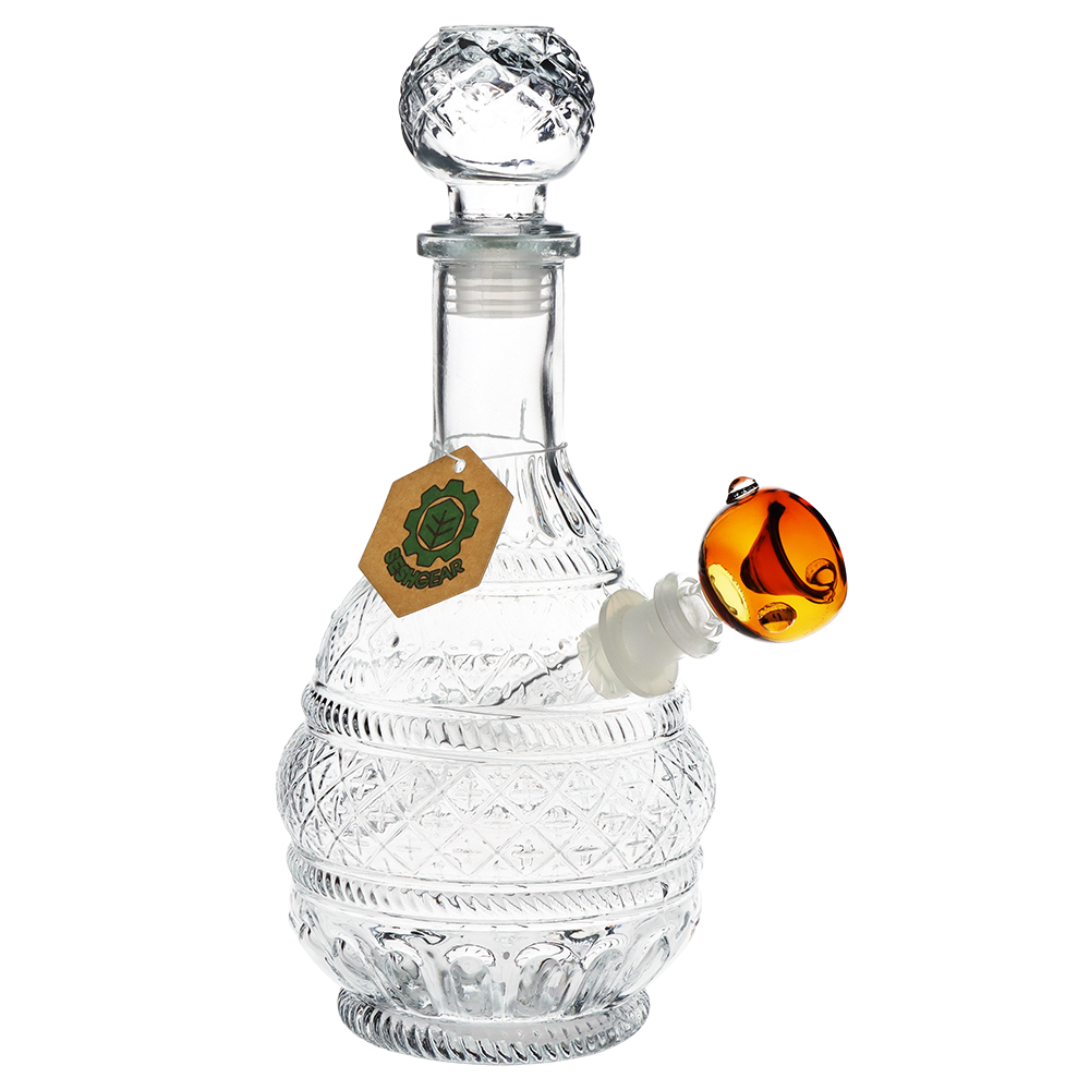 SeshGear Round Lotus Vintage Decanter Bong | Amber