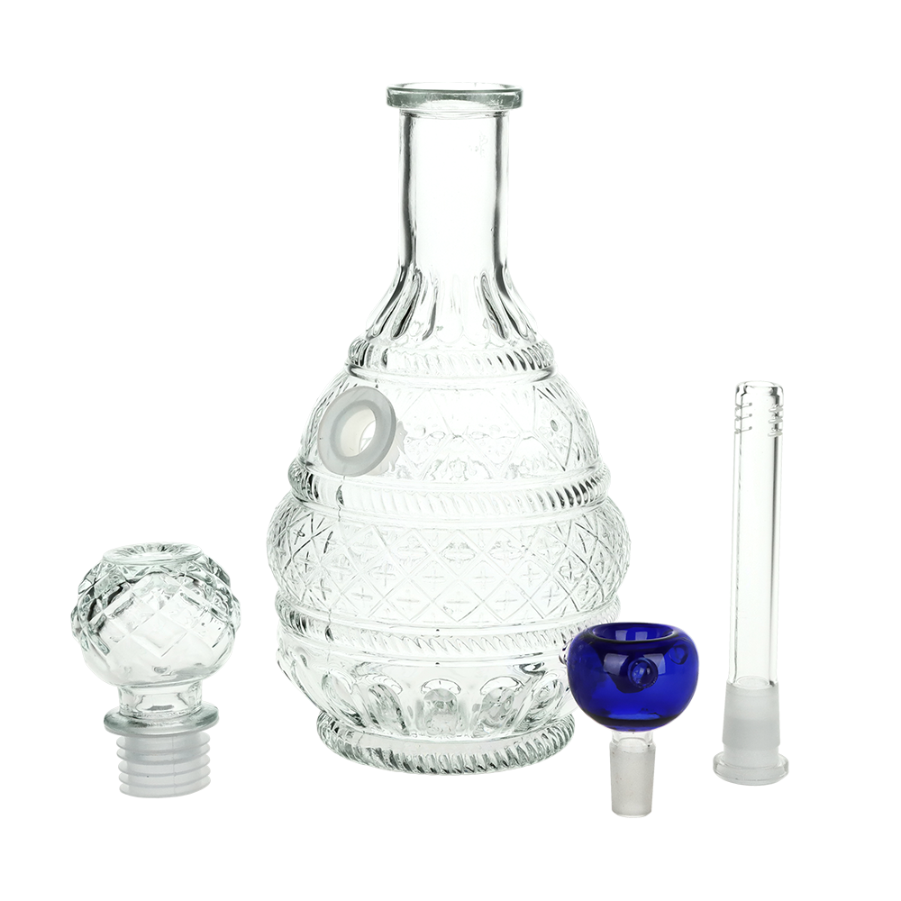 SeshGear Round Lotus Vintage Decanter Bong | All Pieces View