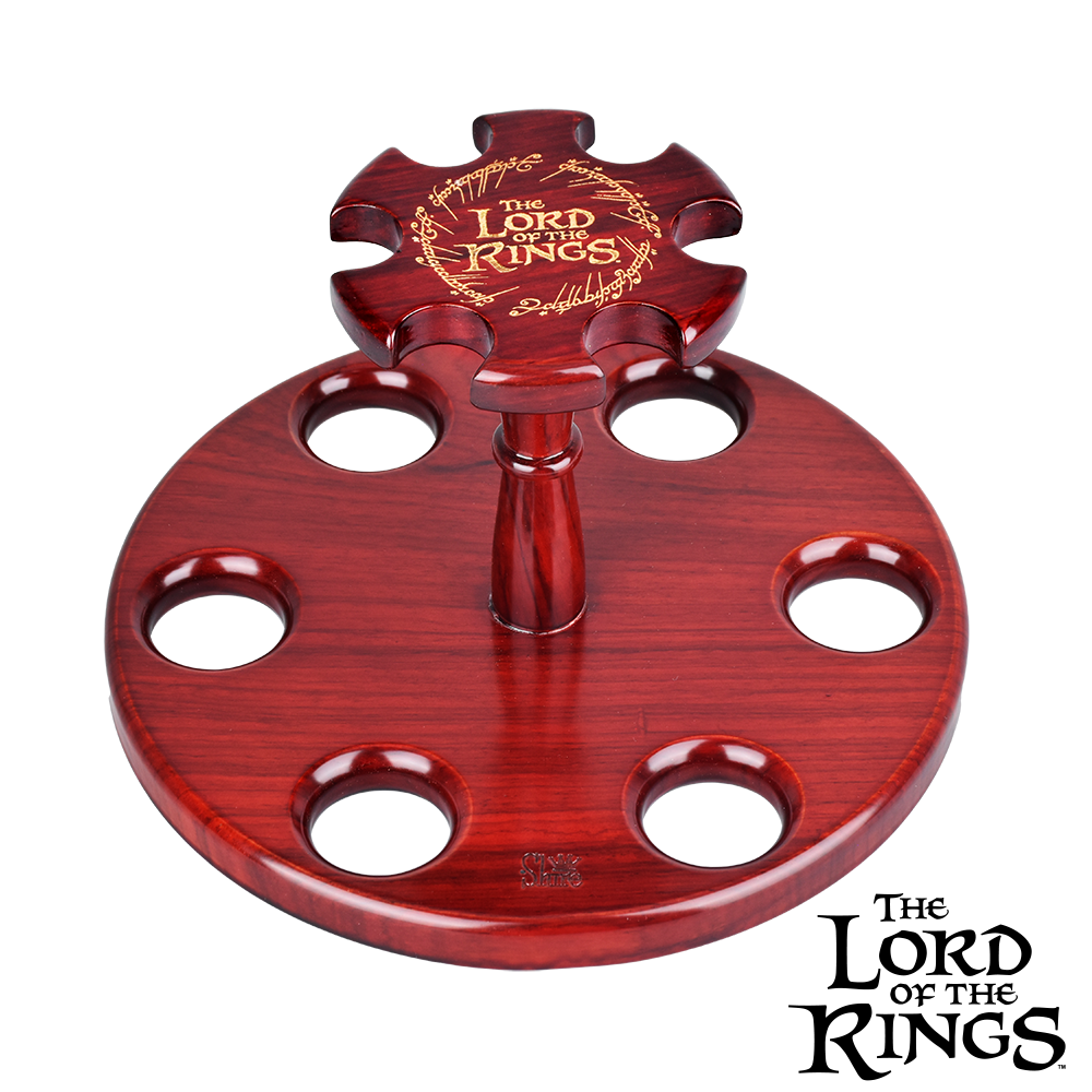 COUNCIL OF ELROND™ Multi-Pipe Wood Display Stand | Shire Pipes™ x The Lord of the Rings™ | Side View