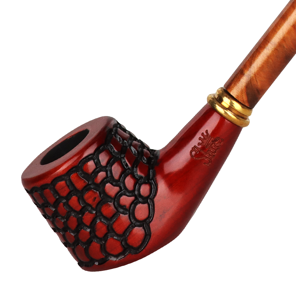 Shire Pipes Engraved Churchwarden Smoking Pipe | The Connoisseur | Close View of Bowl
