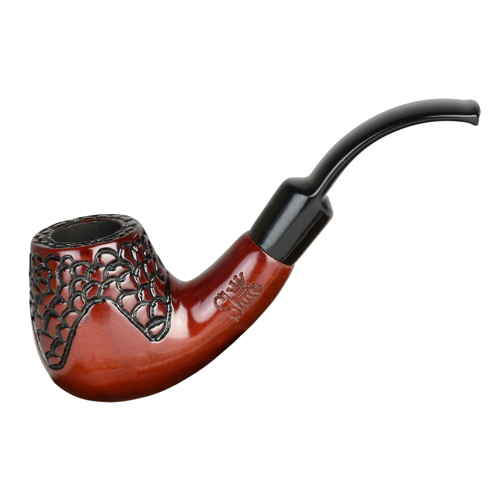 Shire Pipes Engraved Bent Brandy Smoking Pipe | The Socialite