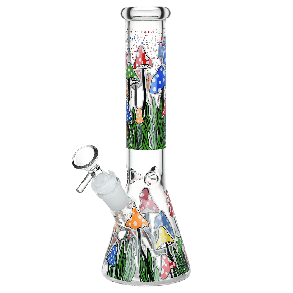 SeshGear Shroom Silhouette Glow Beaker Bong